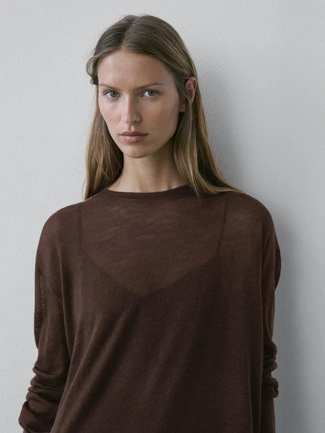 Langarm-T-Shirt mit Spitzendetail Langarm-T-Shirt mit Spitzendetail