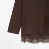 Langarm-T-Shirt mit Spitzendetail Langarm-T-Shirt mit Spitzendetail