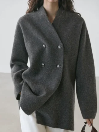 Langer Zweireiher-Cardigan aus Wolle