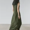 Langes Leinen-Kleid