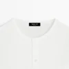 Langärmliges Henley-Ausschnitt-T-Shirt Langärmliges Henley-Ausschnitt-T-Shirt