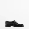 Leder-Derby-Schuhe mit Schnalle Leder-Derby-Schuhe mit Schnalle
