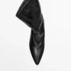 Leder-Stiefeletten mit hohem Absatz