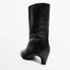 Leder-Stiefeletten mit hohem Absatz