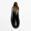 Leder-Stiefeletten mit Wildlederfutter Leder-Stiefeletten mit Wildlederfutter