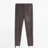 Leggings aus Nappaleder mit elastischen Details Leggings aus Nappaleder mit elastischen Details