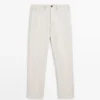 Leichte Leinen-Hose mit Fischgrätenmuster Leichte Leinen-Hose mit Fischgrätenmuster