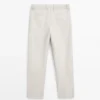 Leichte Leinen-Hose mit Fischgrätenmuster Leichte Leinen-Hose mit Fischgrätenmuster