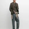Leinen-Blazer mit Taschendetails Leinen-Blazer mit Taschendetails