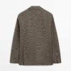 Leinen-Blazer mit Taschendetails Leinen-Blazer mit Taschendetails