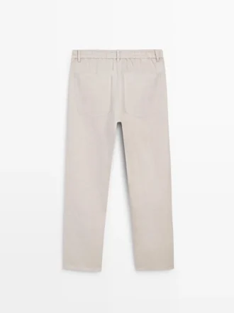 Leinenhose im Semi-Jogger-Schnitt