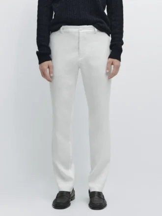 Leinenhose mit konischer Passform