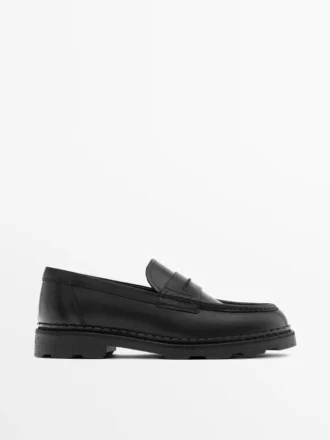 Loafer aus Leder mit Profilsohle und Penny-Riemen