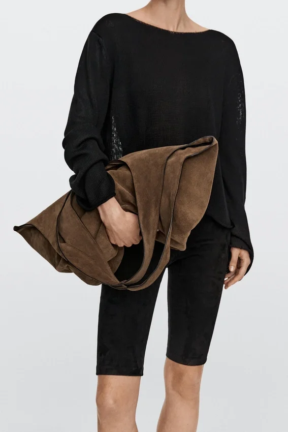 Maxi-Tasche aus Spaltleder Maxi-Tasche aus Spaltleder