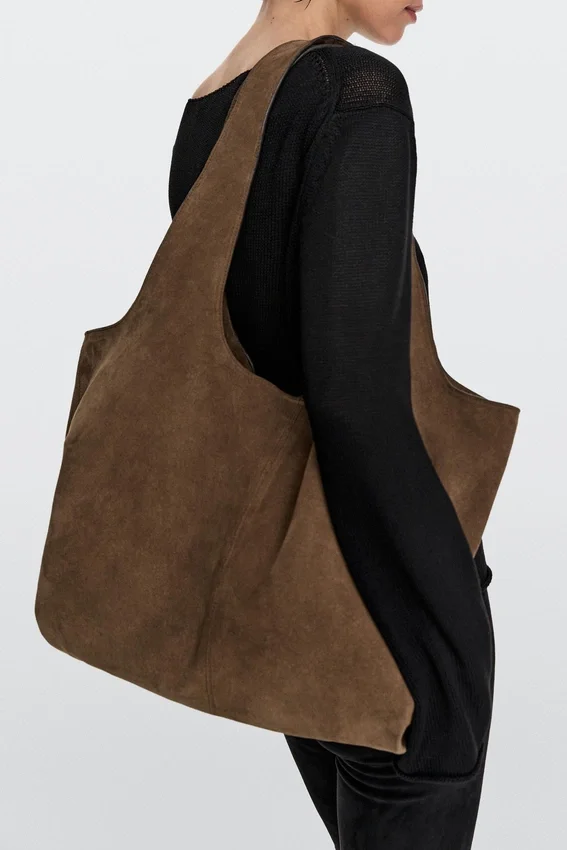 Maxi-Tasche aus Spaltleder Maxi-Tasche aus Spaltleder
