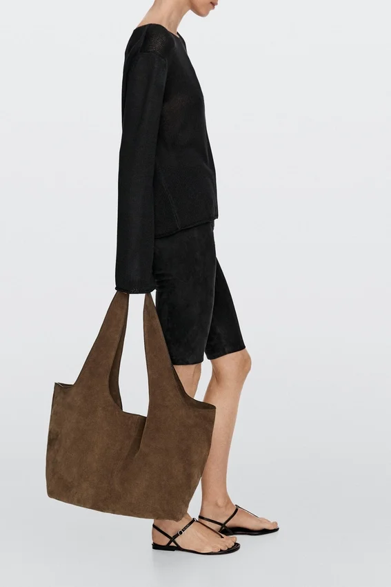 Maxi-Tasche aus Spaltleder Maxi-Tasche aus Spaltleder