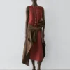 Midi-Kleid aus 100 % Leinen