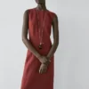 Midi-Kleid aus 100 % Leinen