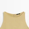 Midi-Kleid aus Leinen mit Neckholder