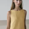 Midi-Kleid aus Leinen mit Neckholder