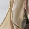 Midi-Kleid aus Leinenmischung mit Poloshirt-Kragen