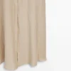 Midi-Kleid aus Leinenmischung mit Poloshirt-Kragen