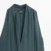 Midi-Kleid aus Leinenmischung mit V-Ausschnitt