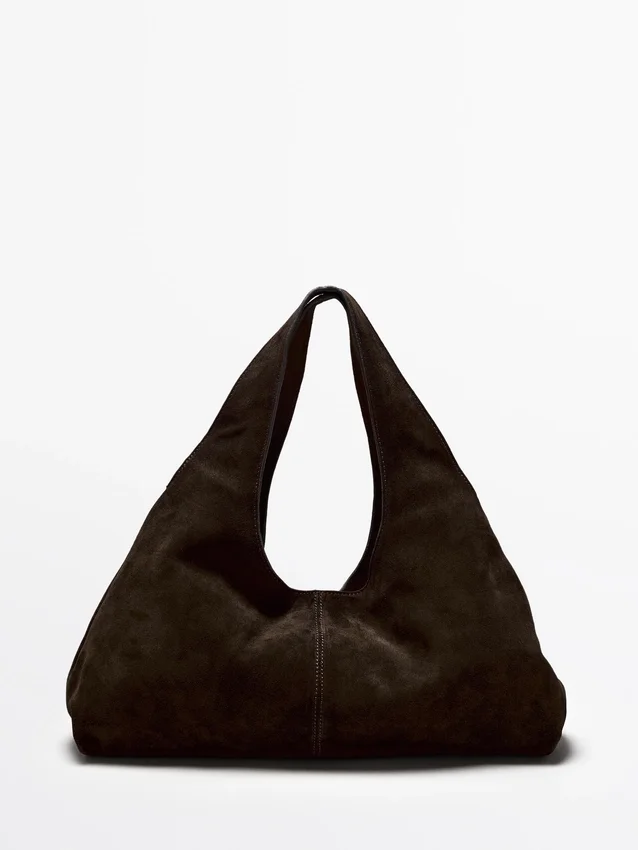Mittlere Damenhandtasche aus Spaltleder Mittlere Damenhandtasche aus Spaltleder