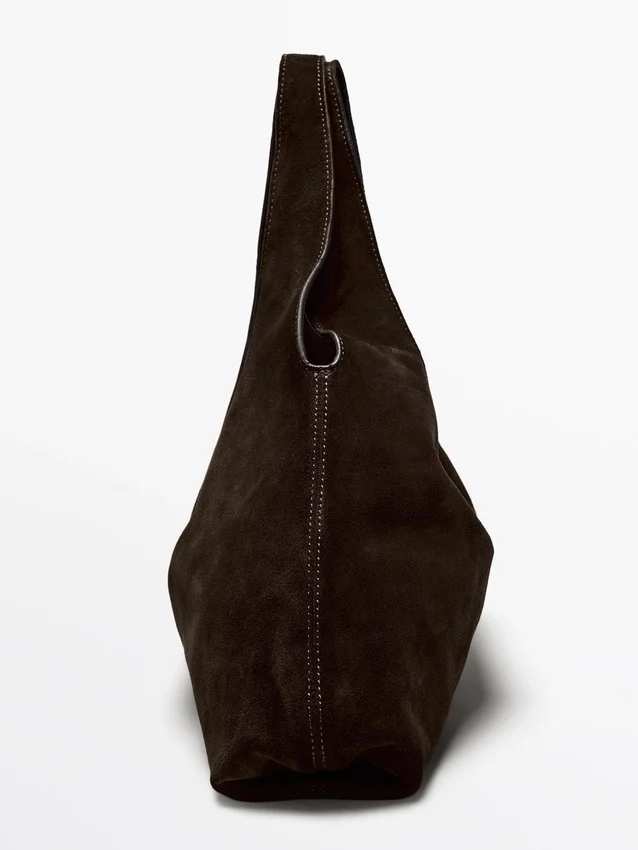 Mittlere Damenhandtasche aus Spaltleder Mittlere Damenhandtasche aus Spaltleder