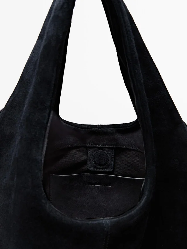 Mittlere Shopper-Tasche aus Spaltleder Mittlere Shopper-Tasche aus Spaltleder
