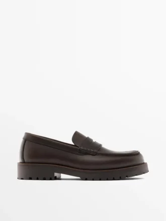 Moccasin-Loafer mit Profilsohle