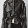 Nappalederjacke mit Gürtel Nappalederjacke mit Gürtel
