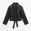 Nappalederjacke mit Gürtel Nappalederjacke mit Gürtel