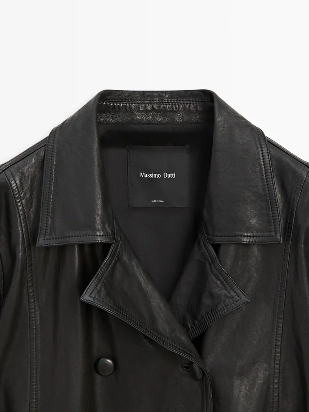 Nappalederjacke mit Gürteldetail Nappalederjacke mit Gürteldetail