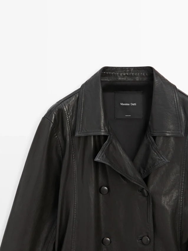 Nappalederjacke mit Gürteldetail Nappalederjacke mit Gürteldetail