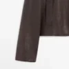 Nappalederjacke mit Lammfellkragen Nappalederjacke mit Lammfellkragen