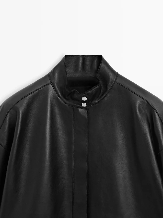 Nappalederjacke mit Taschendetails Nappalederjacke mit Taschendetails