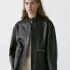 Nappalederjacke mit Taschendetails Nappalederjacke mit Taschendetails