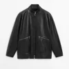 Nappalederjacke mit Taschendetails Nappalederjacke mit Taschendetails