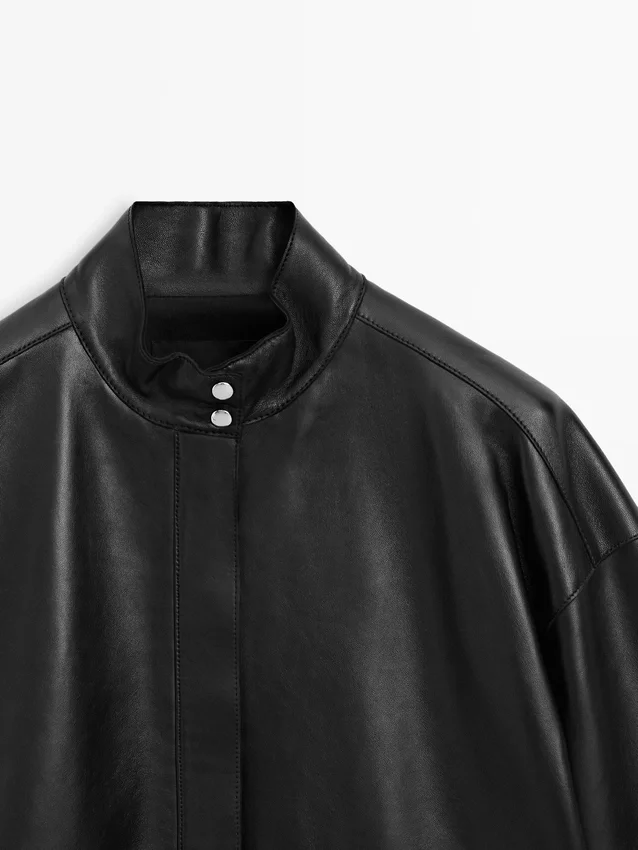 Nappalederjacke mit Taschendetails Nappalederjacke mit Taschendetails