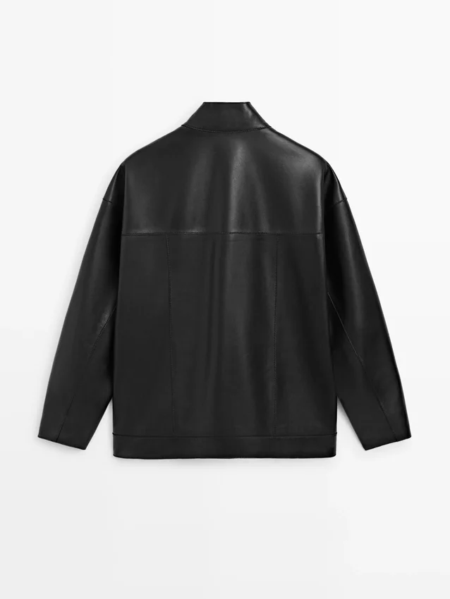 Nappalederjacke mit Taschendetails Nappalederjacke mit Taschendetails