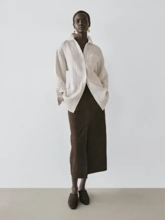 Overshirt aus 100 % Leinen im Waffelstrick Overshirt aus 100 % Leinen im Waffelstrick