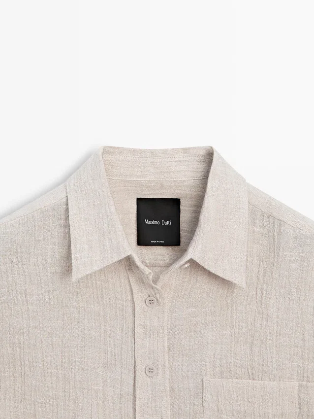 Overshirt aus 100 % Leinen im Waffelstrick Overshirt aus 100 % Leinen im Waffelstrick