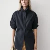 Overshirt aus Baumwollmischung mit Tasche
