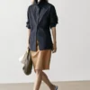 Overshirt aus Baumwollmischung mit Tasche