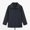 Overshirt aus Baumwollmischung mit Tasche