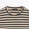 Oversize-T-Shirt aus Baumwollmischung mit Streifenmuster Oversize-T-Shirt aus Baumwollmischung mit Streifenmuster