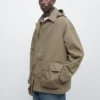 Parka aus Baumwollmischung mit Taschen Parka aus Baumwollmischung mit Taschen