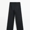 Plissierte Hose aus extrafeiner Wolle Plissierte Hose aus extrafeiner Wolle