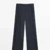 Plissierte Hose aus Wollmischung Plissierte Hose aus Wollmischung